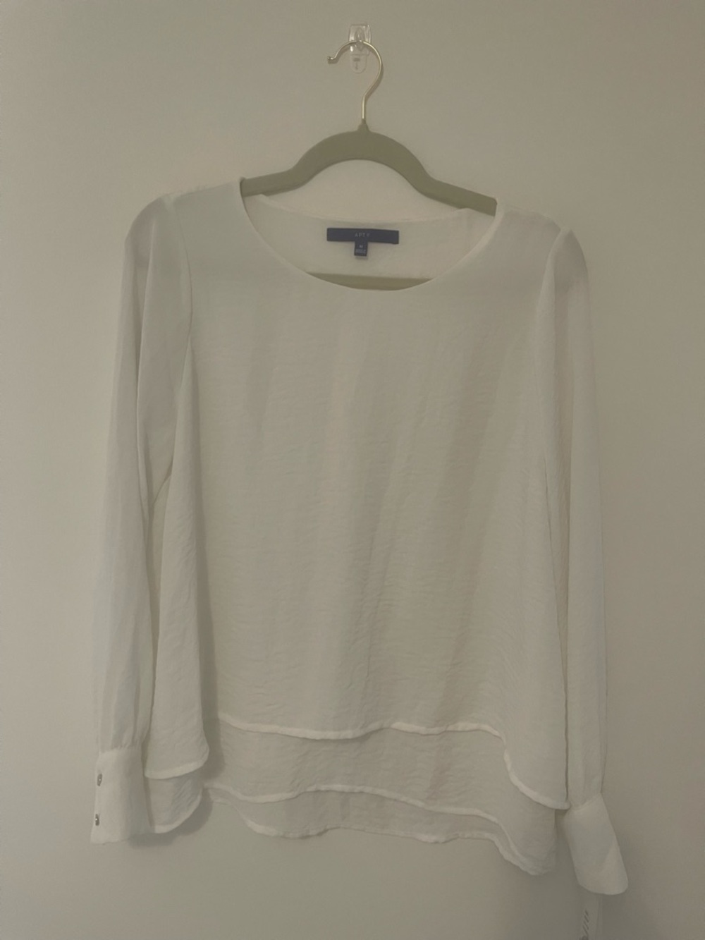 Apt. 9 White Layered Long-Sleeve Blouse